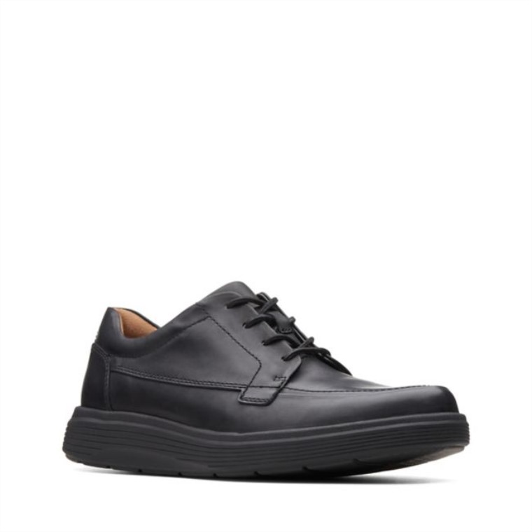 Clarks Un Morada Facilidad Cuero Negro Cuero Negro