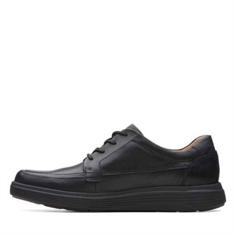 Clarks Un Morada Facilidad Cuero Negro Cuero Negro