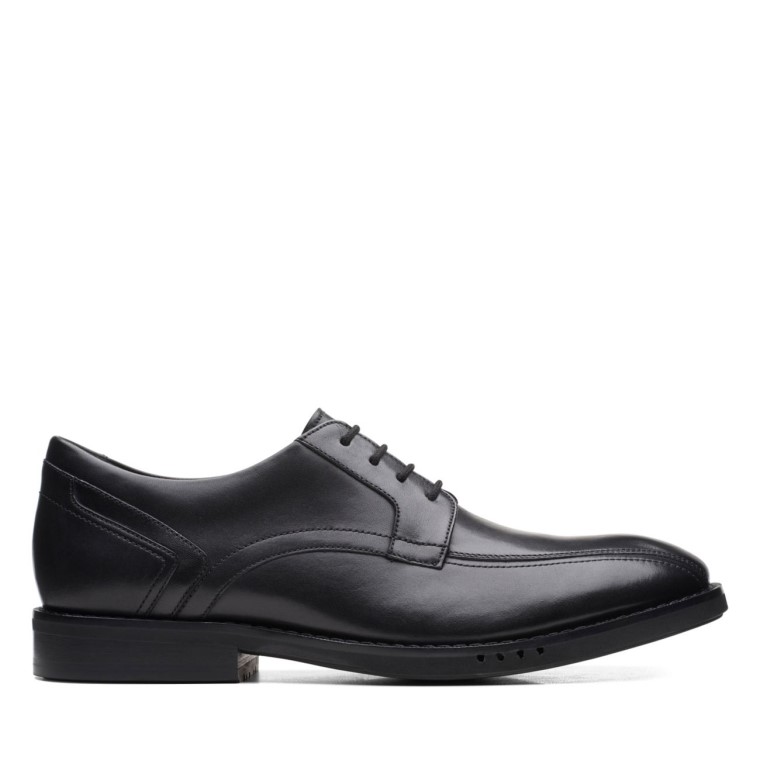 Clarks Un Hugh Way Cuero Negro Cuero Negro
