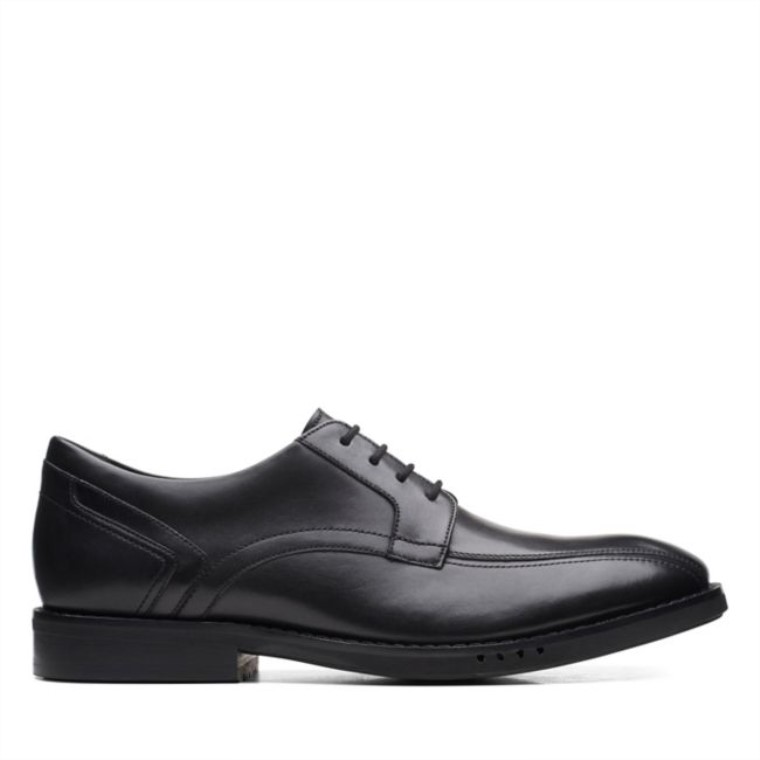 Clarks Un Hugh Way Cuero Negro Cuero Negro