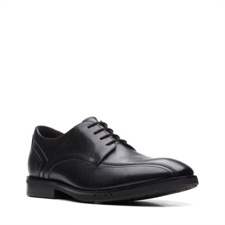 Clarks Un Hugh Way Cuero Negro Cuero Negro