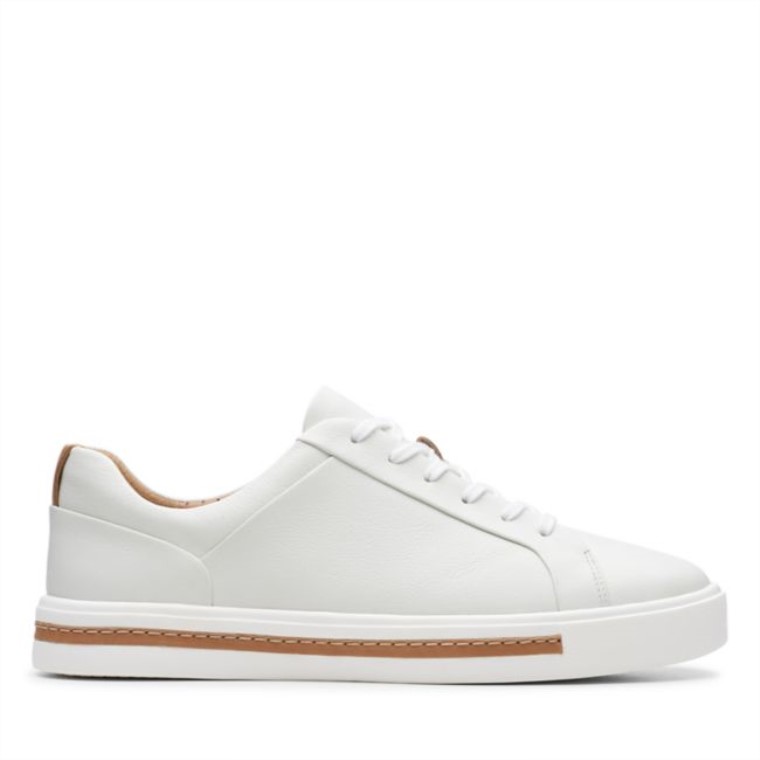 Clarks Un Maui Encaje Cuero Blanco Cuero Blanco