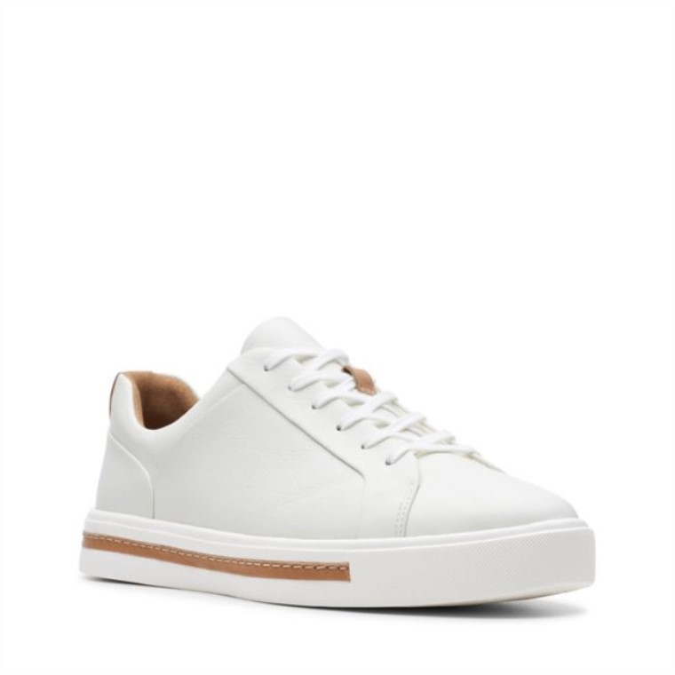 Clarks Un Maui Encaje Cuero Blanco Cuero Blanco