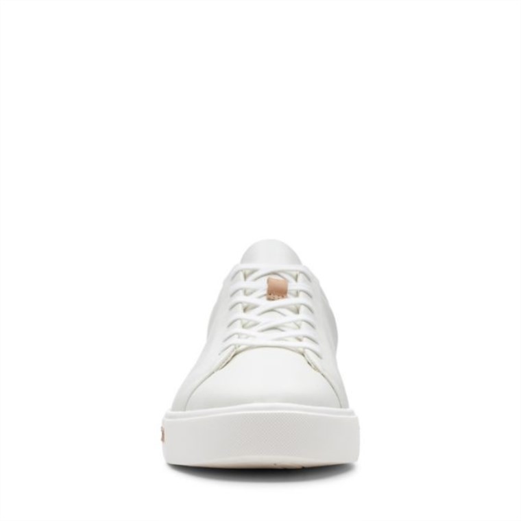 Clarks Un Maui Encaje Cuero Blanco Cuero Blanco