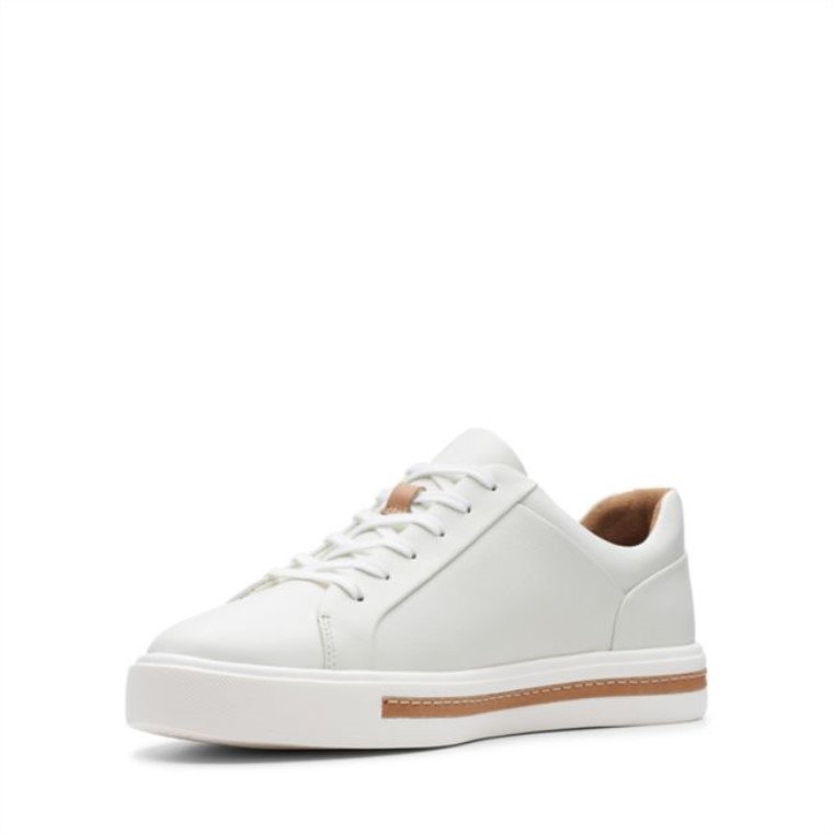 Clarks Un Maui Encaje Cuero Blanco Cuero Blanco