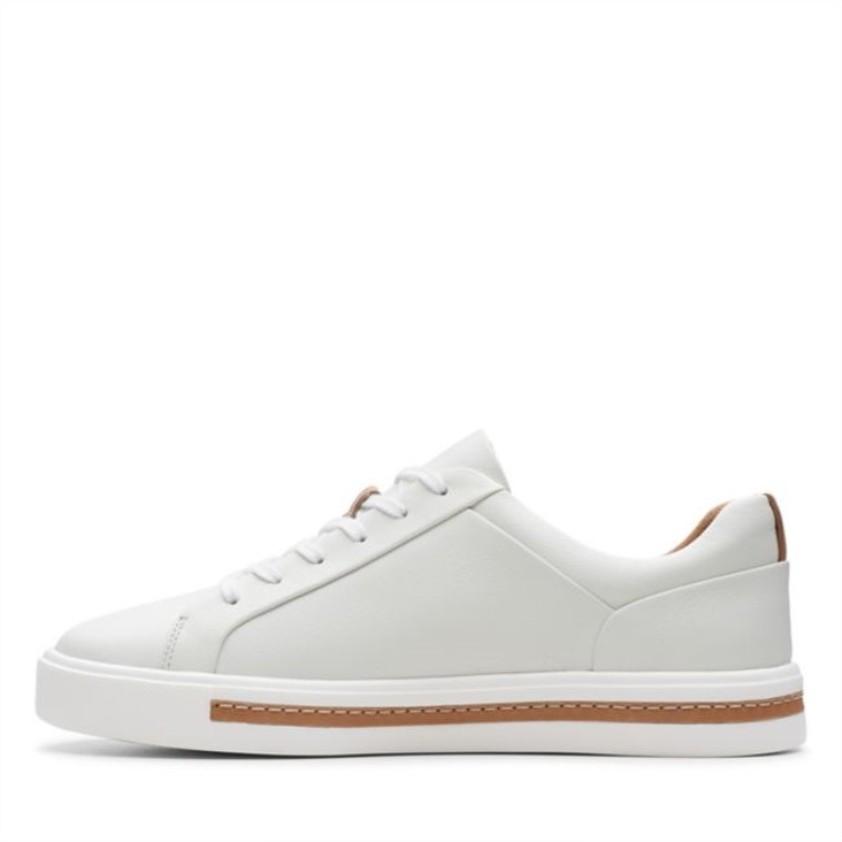 Clarks Un Maui Encaje Cuero Blanco Cuero Blanco