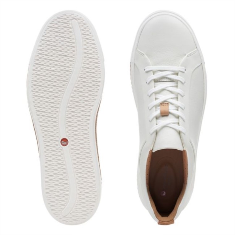 Clarks Un Maui Encaje Cuero Blanco Cuero Blanco