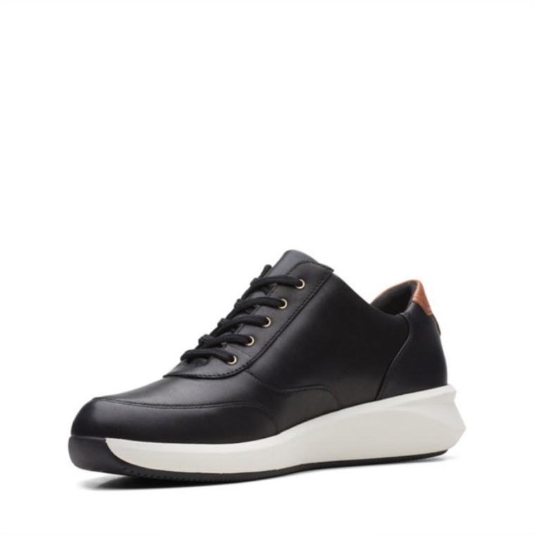 Clarks Un Rio Cremallera Cuero Negro Cuero Negro