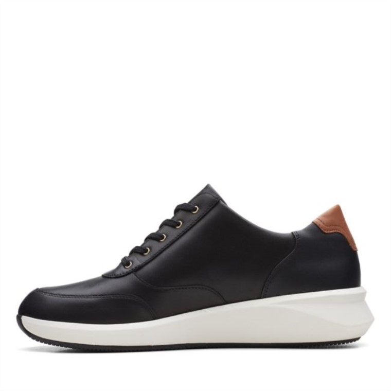Clarks Un Rio Cremallera Cuero Negro Cuero Negro