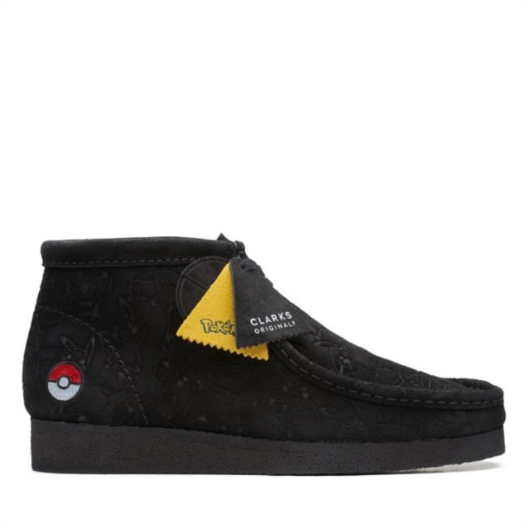 Bota Clarks Wallabee Negro Grabado Negro Grabado