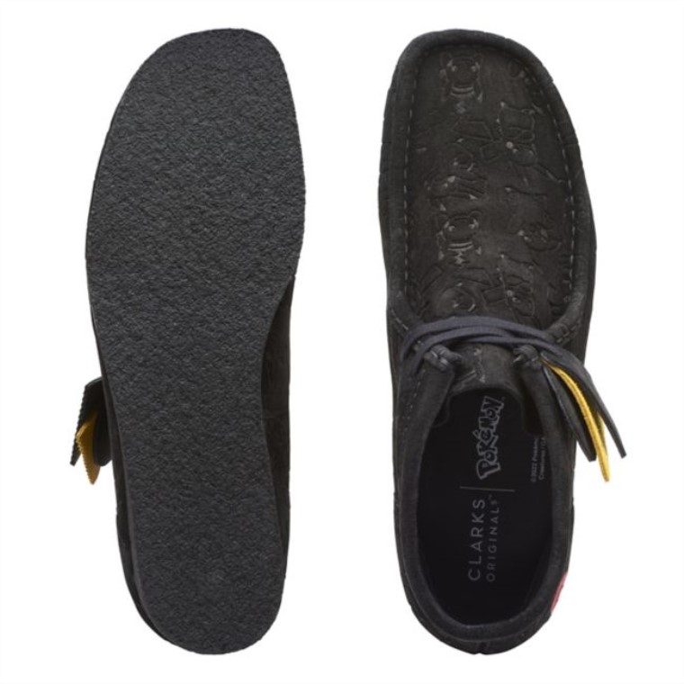 Bota Clarks Wallabee Negro Grabado Negro Grabado