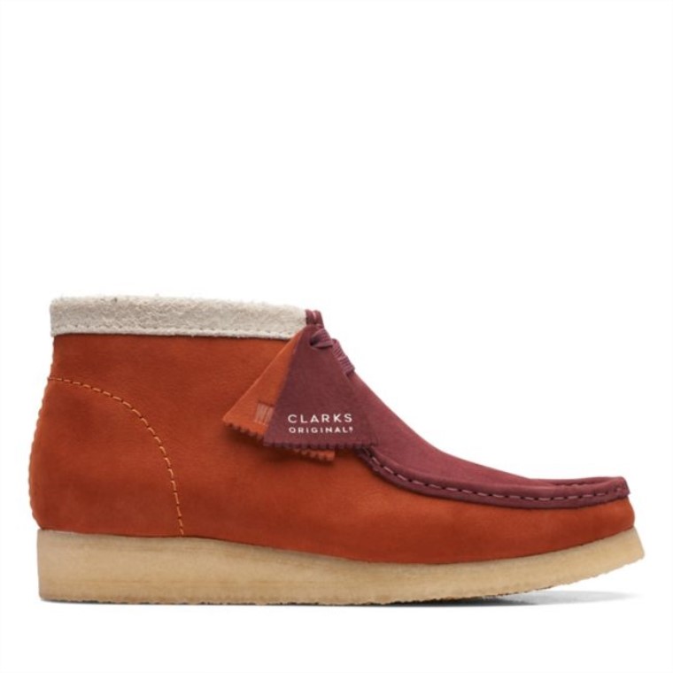 Botas Clarks Wallabee Drk Naranja Combi Botas Clarks Wallabee Drk Naranja Combi