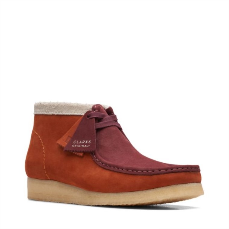 Botas Clarks Wallabee Drk Naranja Combi Botas Clarks Wallabee Drk Naranja Combi