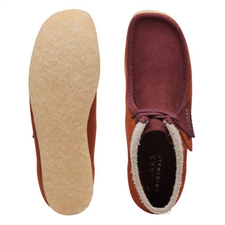 Botas Clarks Wallabee Drk Naranja Combi Botas Clarks Wallabee Drk Naranja Combi
