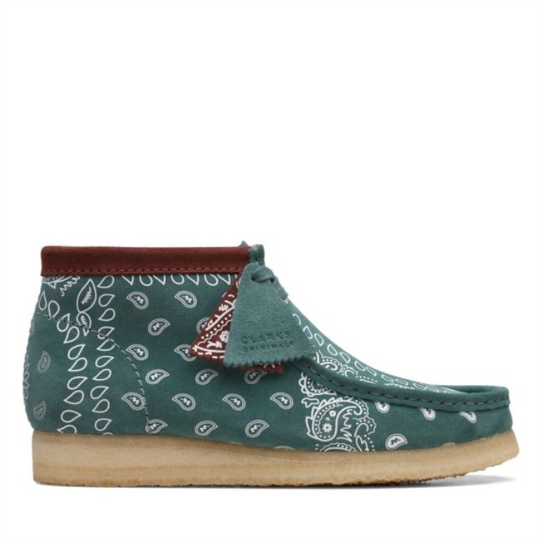 Clarks Wallabee Verde Paisley Botas Verde Paisley