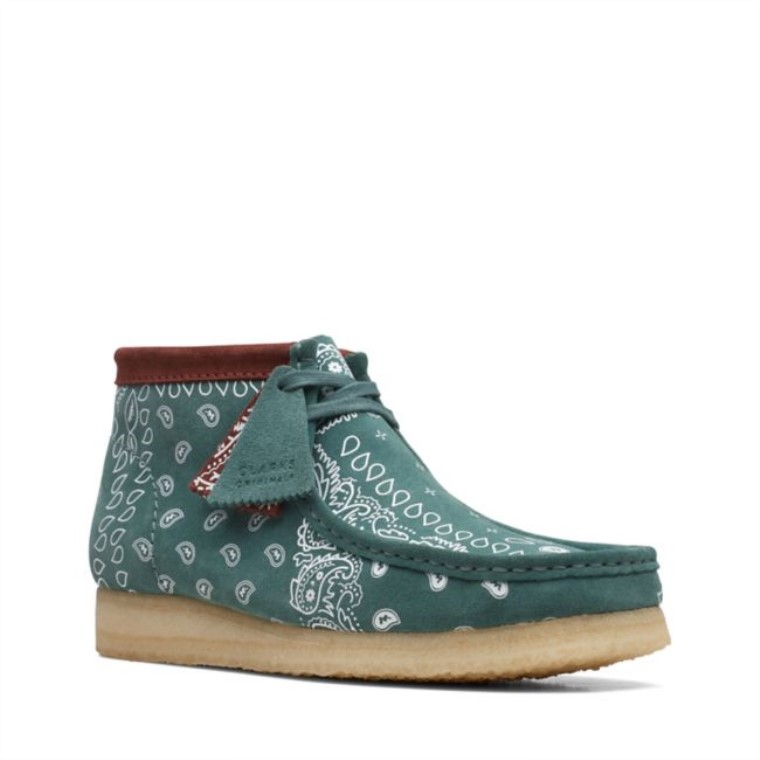 Clarks Wallabee Verde Paisley Botas Verde Paisley