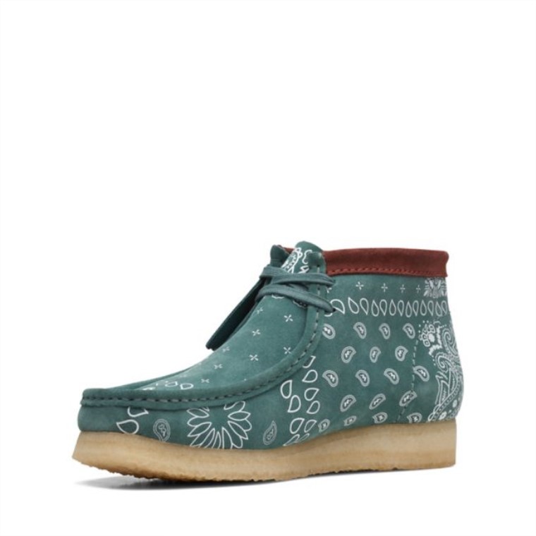 Clarks Wallabee Verde Paisley Botas Verde Paisley