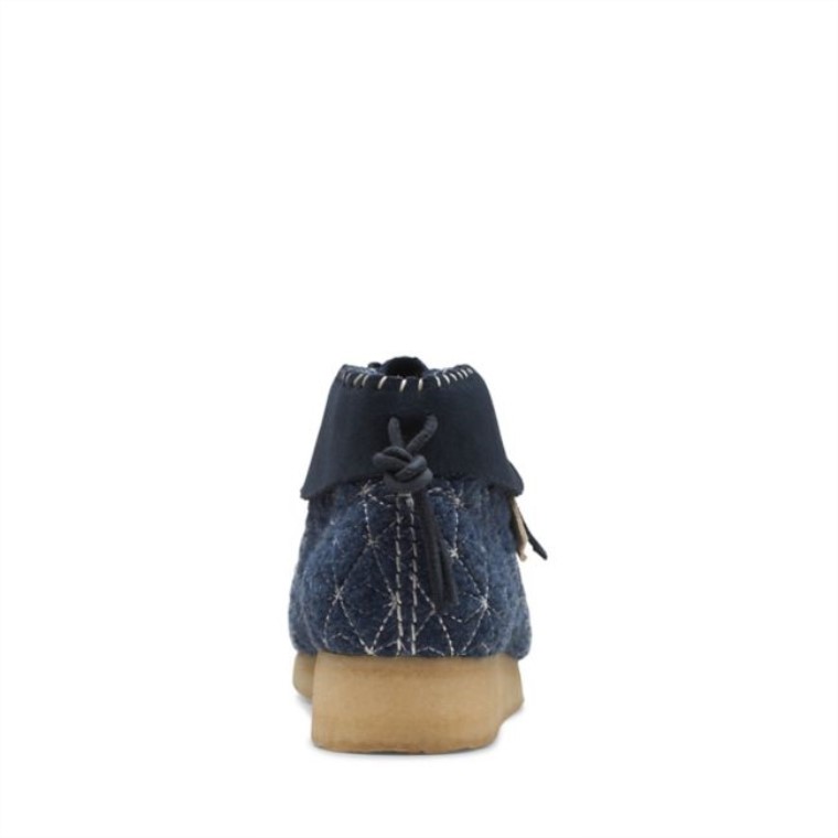 Botas Sashiko Clarks Wallabee Azul Marino