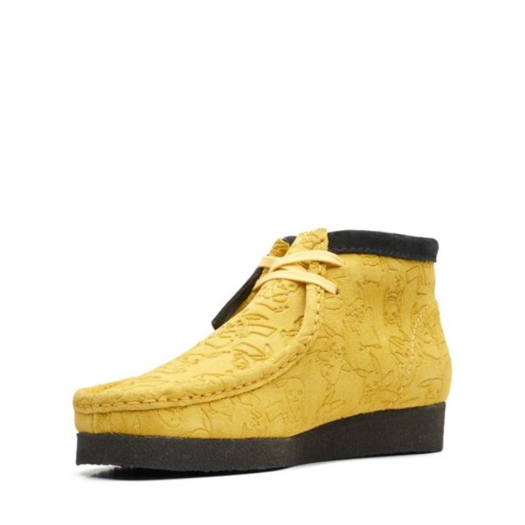 Bota Clarks Wallabee Amarillo Bajo Relieve Amarillo Bajo Relieve