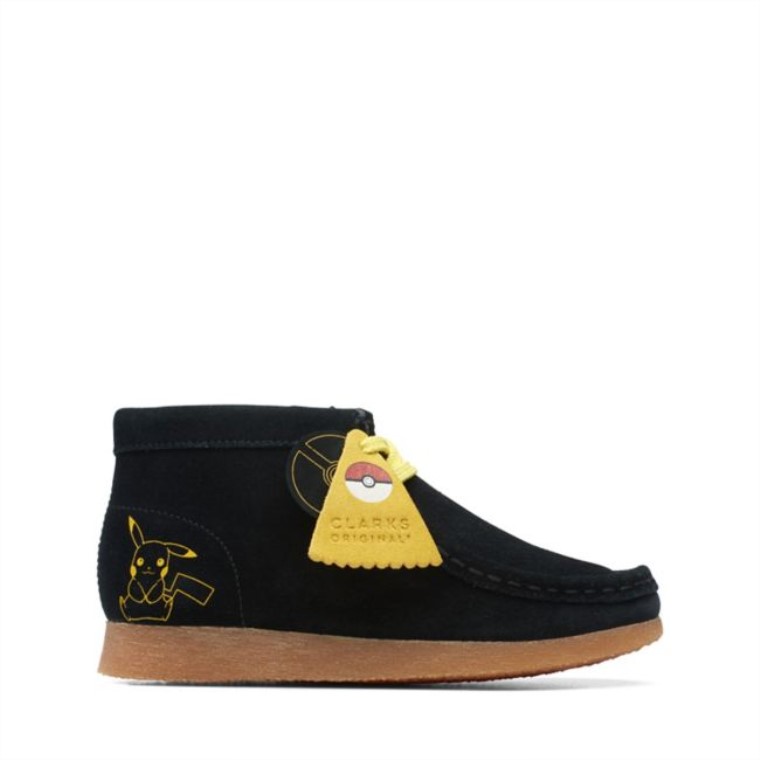 Clarks Wallabee Niebla Niño Estampado Negro Estampado Negro