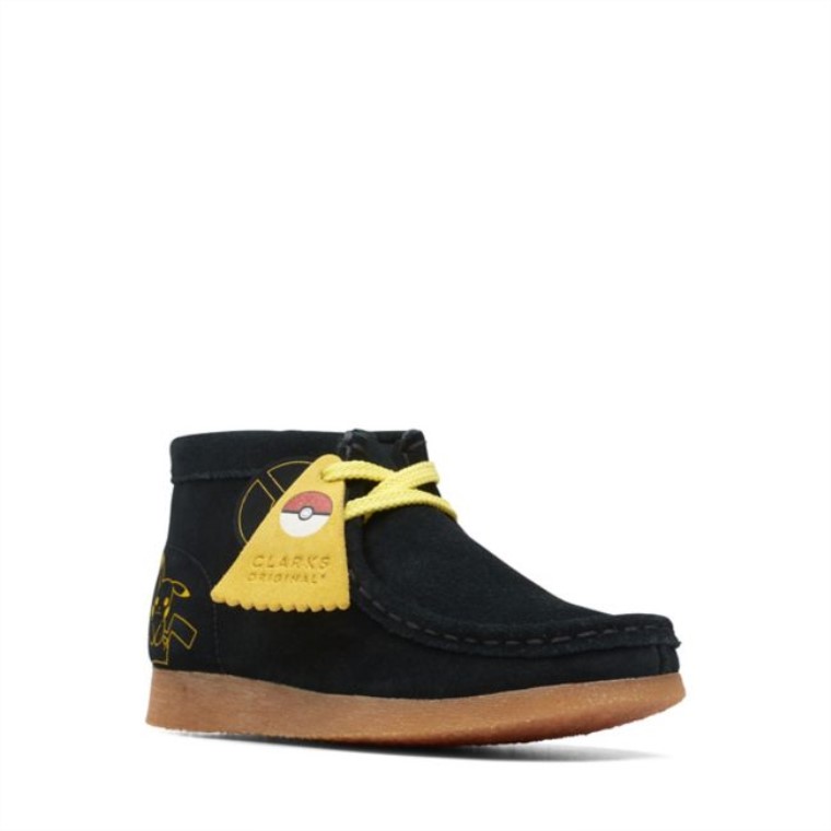 Clarks Wallabee Niebla Niño Estampado Negro Estampado Negro