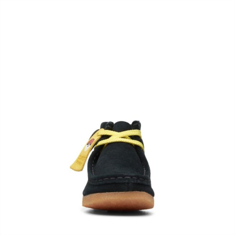 Clarks Wallabee Niebla Niño Estampado Negro Estampado Negro