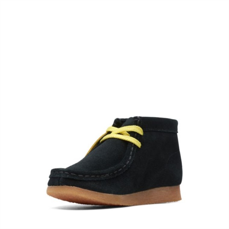 Clarks Wallabee Niebla Niño Estampado Negro Estampado Negro
