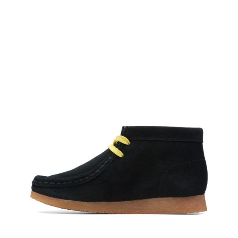 Clarks Wallabee Niebla Niño Estampado Negro Estampado Negro