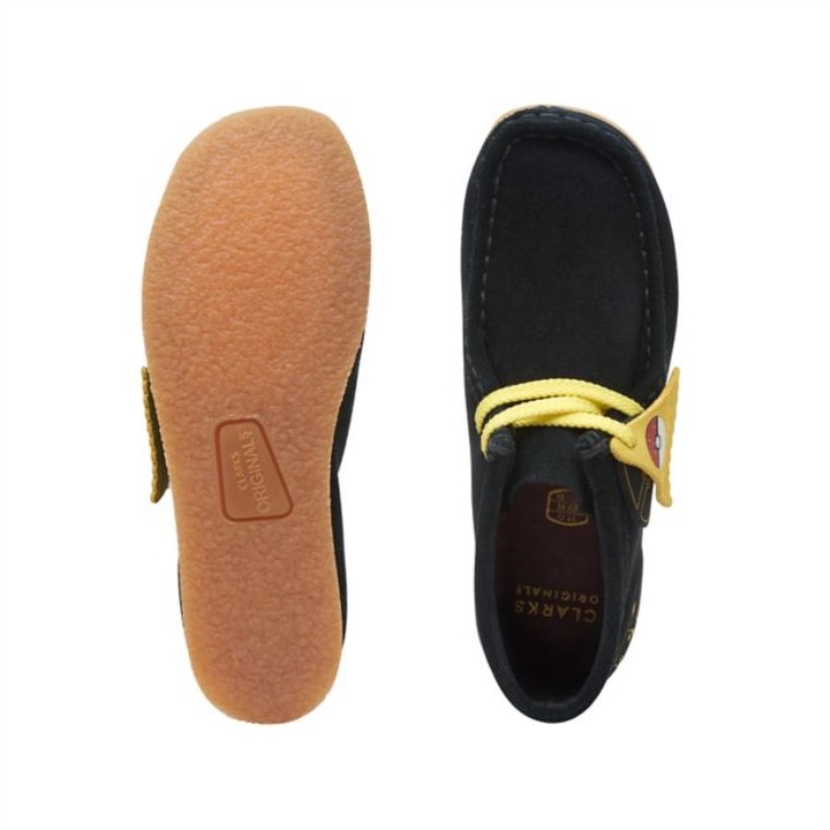 Clarks Wallabee Niebla Niño Estampado Negro Estampado Negro