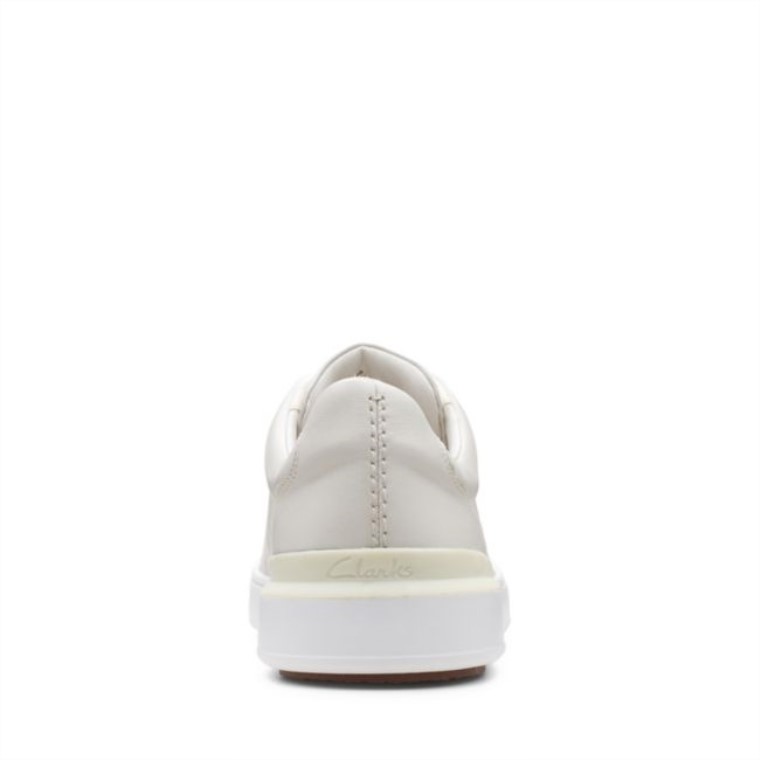 Clarks Cuero Blanco Corte Lite Encaje Cuero Blanco