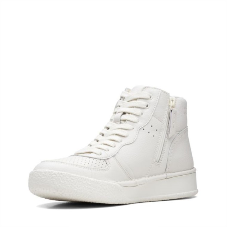 Taza Artesanal De Cuero Blanco Clarks Mid