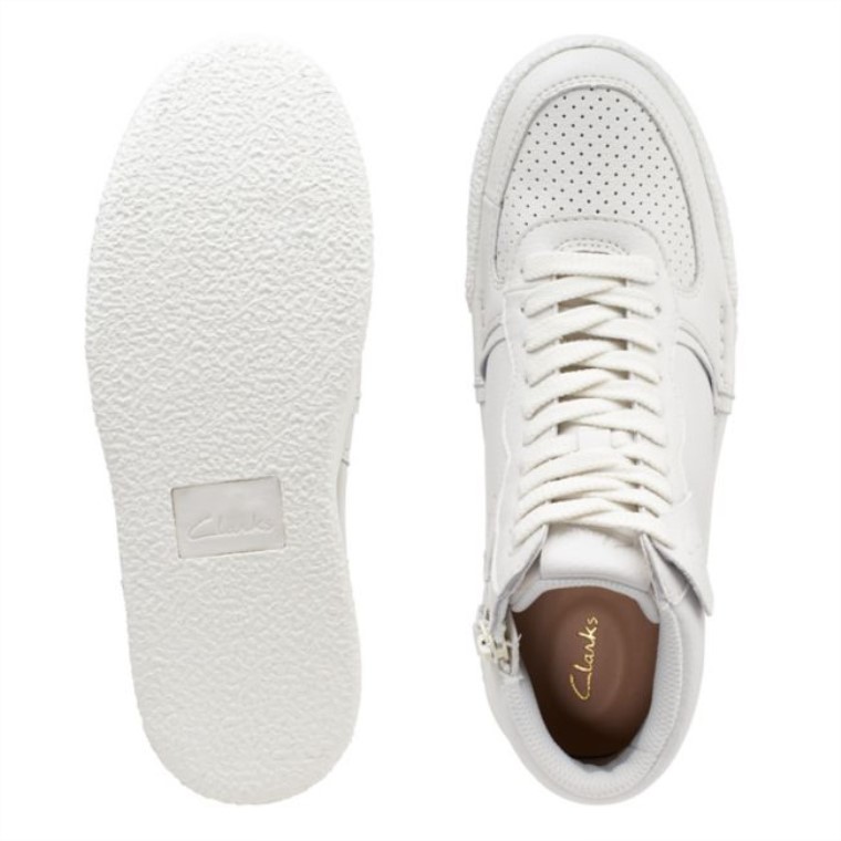 Taza Artesanal De Cuero Blanco Clarks Mid