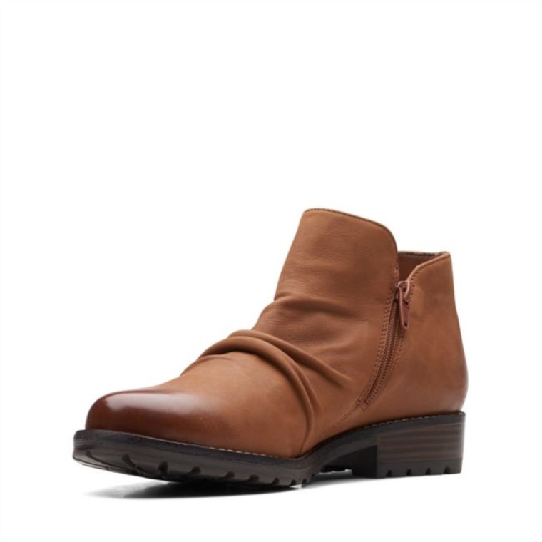 Clarkwell Zip Cuero Marrón Oscuro Cuero Marrón Oscuro Clarks