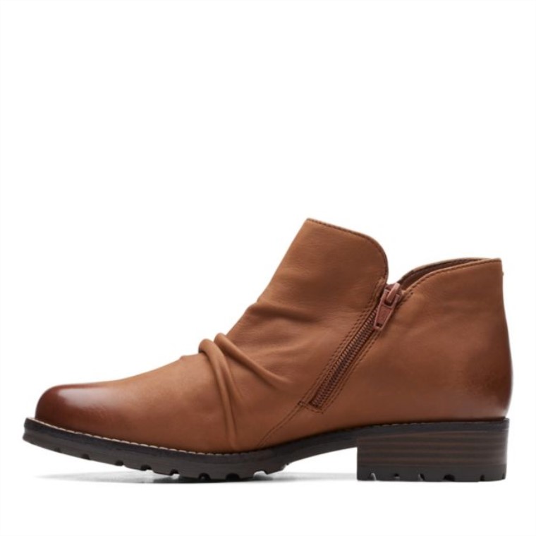 Clarkwell Zip Cuero Marrón Oscuro Cuero Marrón Oscuro Clarks