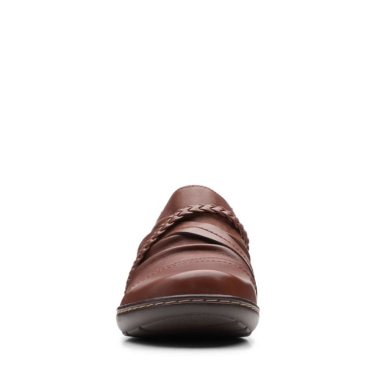 Zapato Trenzado Cora Cuero Marrón Oscuro Clarks Cuero Marrón Oscuro