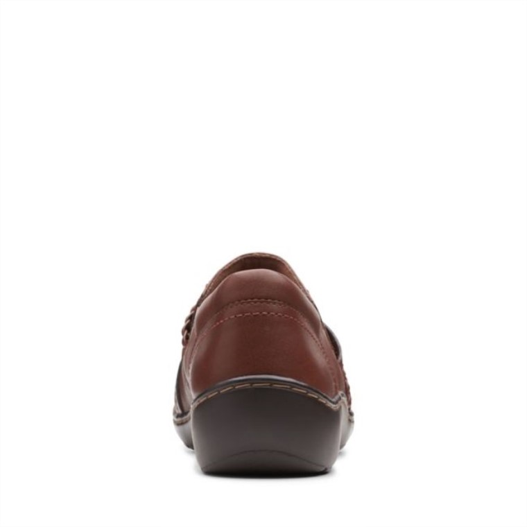 Zapato Trenzado Cora Cuero Marrón Oscuro Clarks Cuero Marrón Oscuro