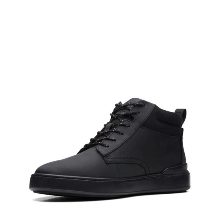 Court Lite Mid Cuero Negro Cuero Negro Clarks
