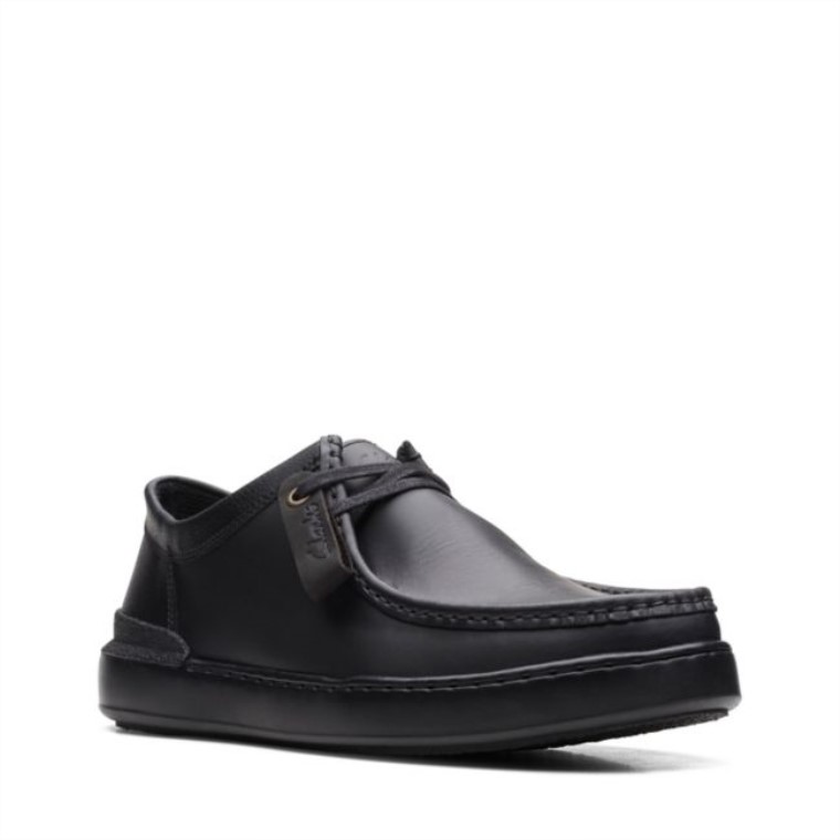 Court Lite Wally Cuero Negro Cuero Negro Clarks