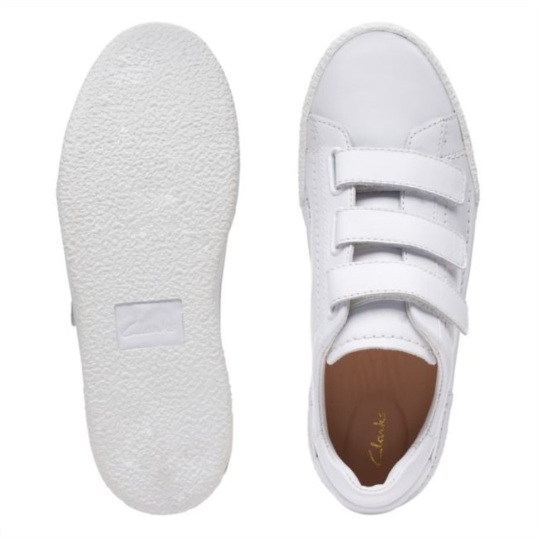 Correa De Copa Hecha A Mano Cuero Blanco Clarks Cuero Blanco