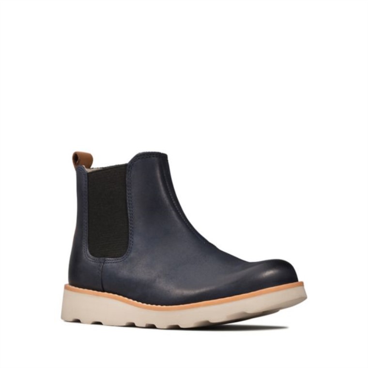Corona Halo Niño Cuero Azul Marino Cuero Azul Marino Clarks