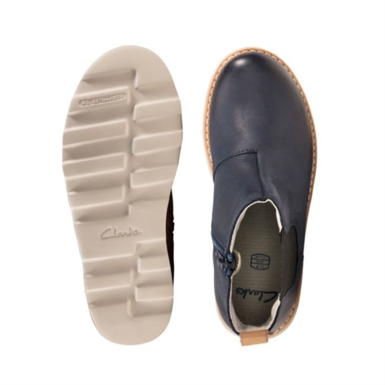 Corona Halo Niño Cuero Azul Marino Cuero Azul Marino Clarks