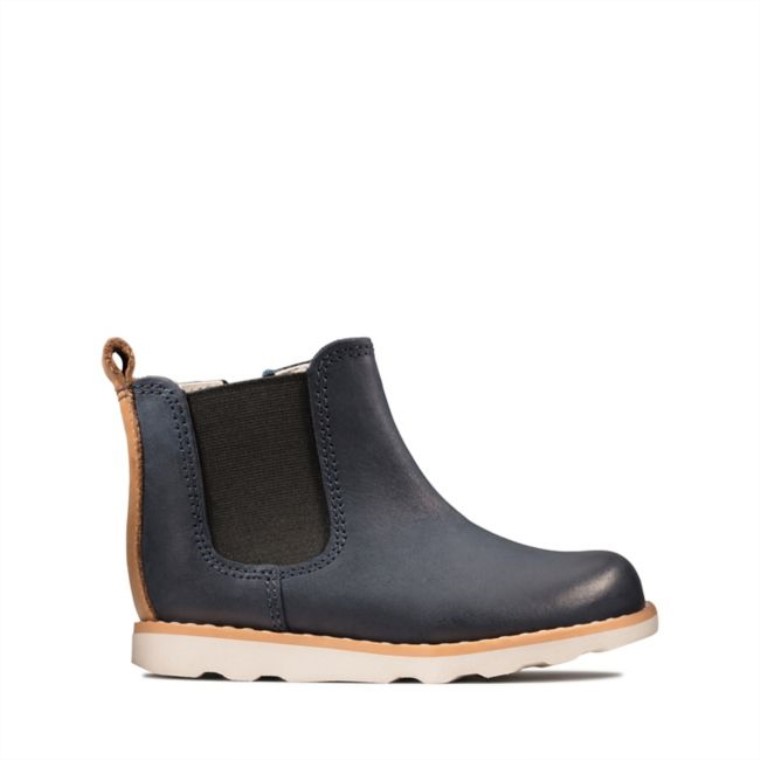 Corona Halo Infante Cuero Azul Marino Cuero Azul Marino Clarks