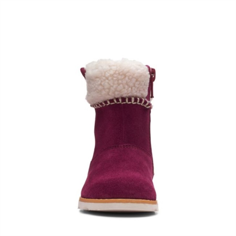 Lazo De La Corona De Gamuza Morada Para Niños Pequeños Clarks De Gamuza Morada