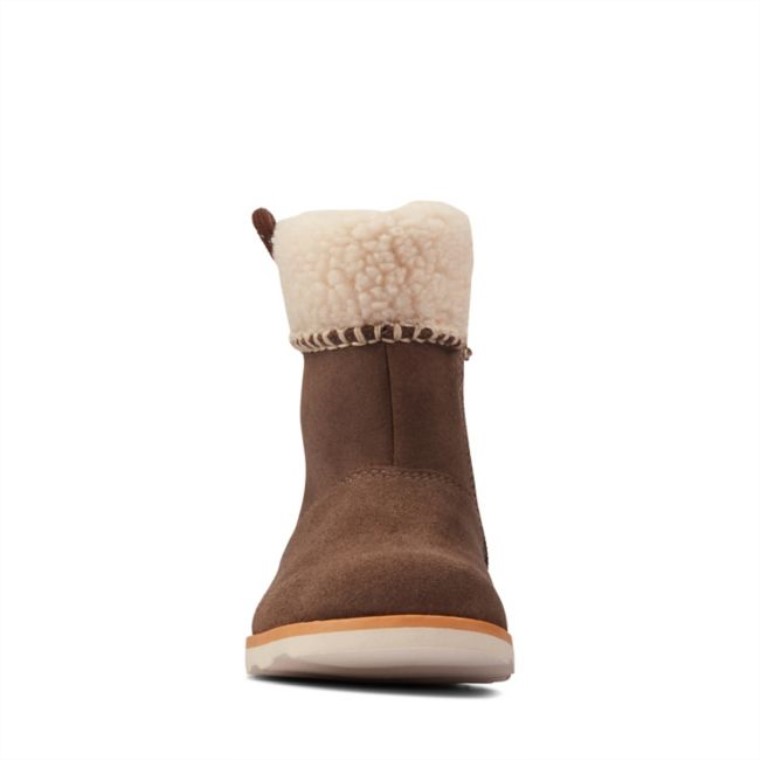 Lazo De La Corona De Gamuza De Nogal Para Niños Pequeños Clarks De Gamuza De Nogal