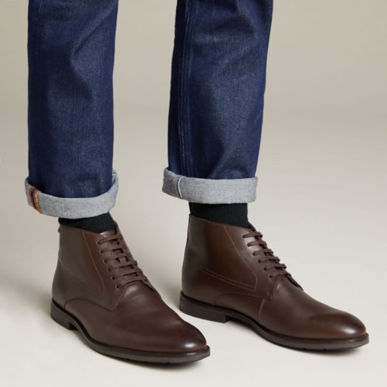 Cuero Marrón Oscuro Clarks Ronnie Up Gore-tex Cuero Marrón Oscuro