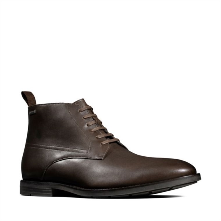 Cuero Marrón Oscuro Clarks Ronnie Up Gore-tex Cuero Marrón Oscuro