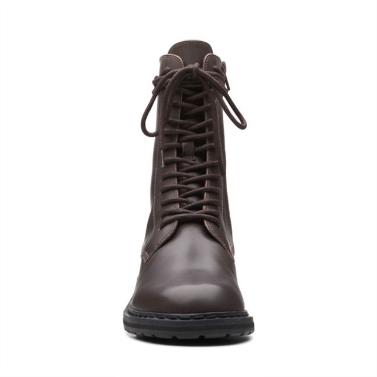 Cuero Marrón Oscuro Tilham Encaje Cuero Marrón Oscuro Clarks