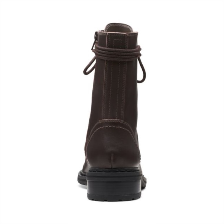 Cuero Marrón Oscuro Tilham Encaje Cuero Marrón Oscuro Clarks