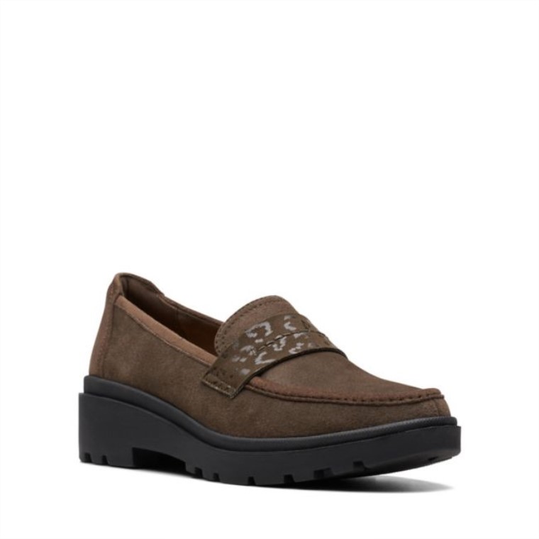 Ante Oliva Oscuro Clarks Calla Ease Ante Oliva Oscuro