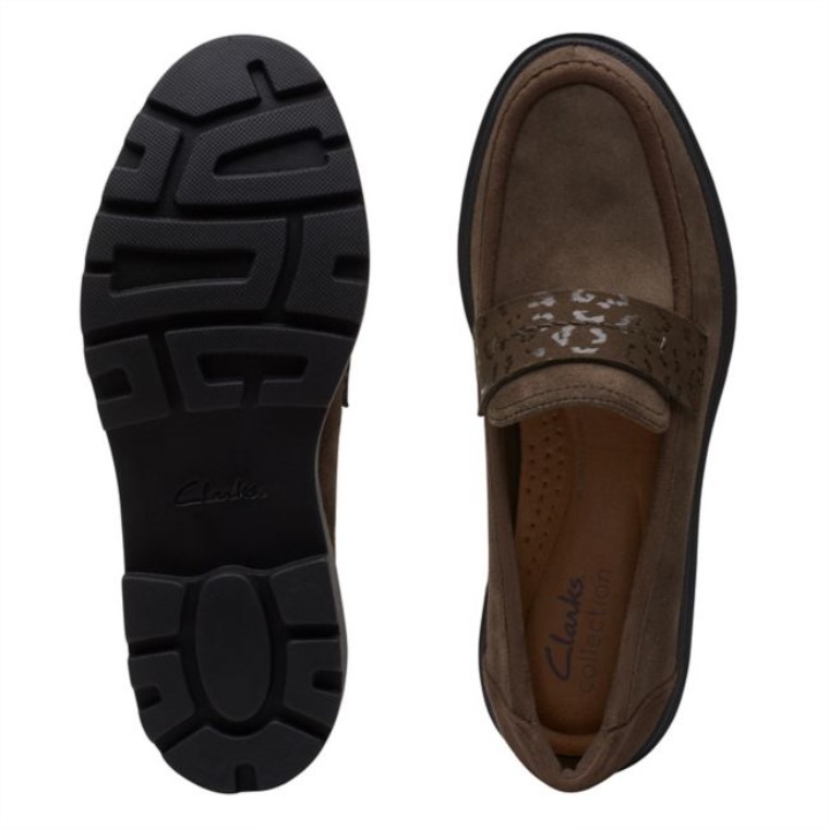 Ante Oliva Oscuro Clarks Calla Ease Ante Oliva Oscuro